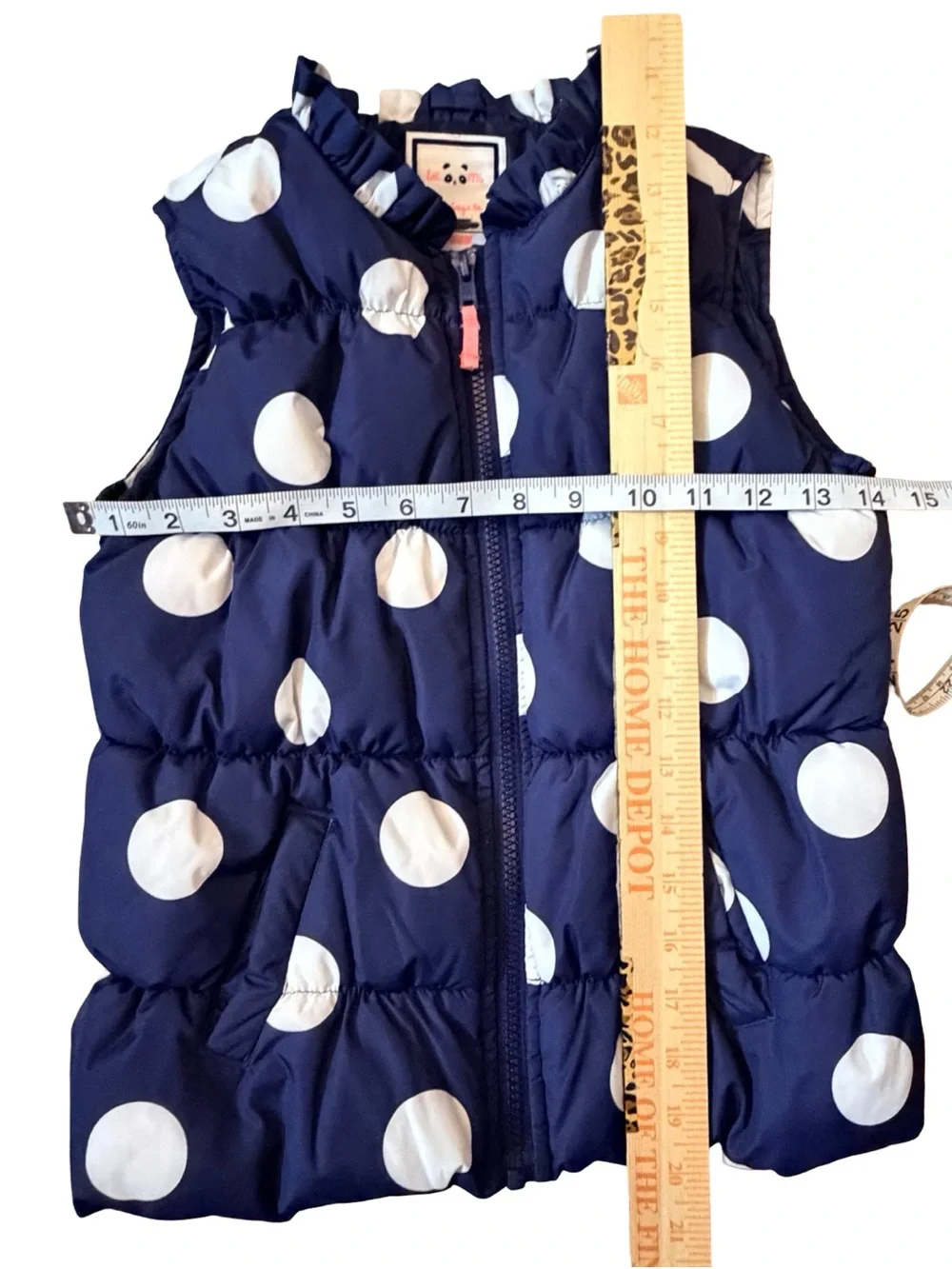 Gymboree Navy Blue Polka Dot Puffer Vest Girls’ size Medium (7/8)